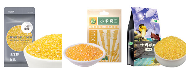 袋裝玉米糝包裝機樣品展示圖